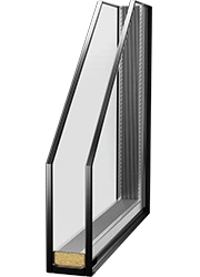Double glass pane cross-section