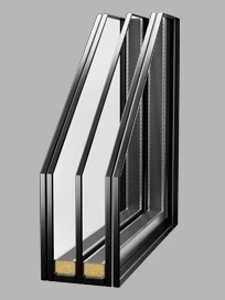 Triple glass pane soundproof cross-section — DiVetro