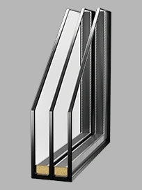 Triple glass pane cross-section — DiVetro