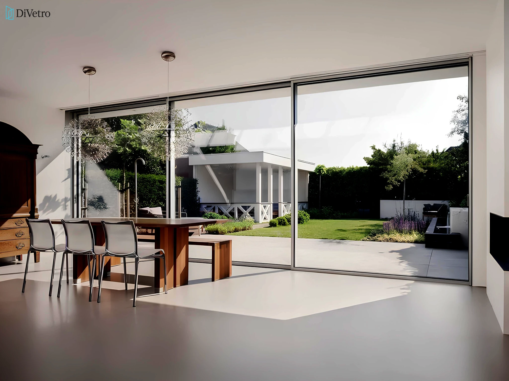CorVision minimal frame door with energy-efficient glazing — real project DiVetro
