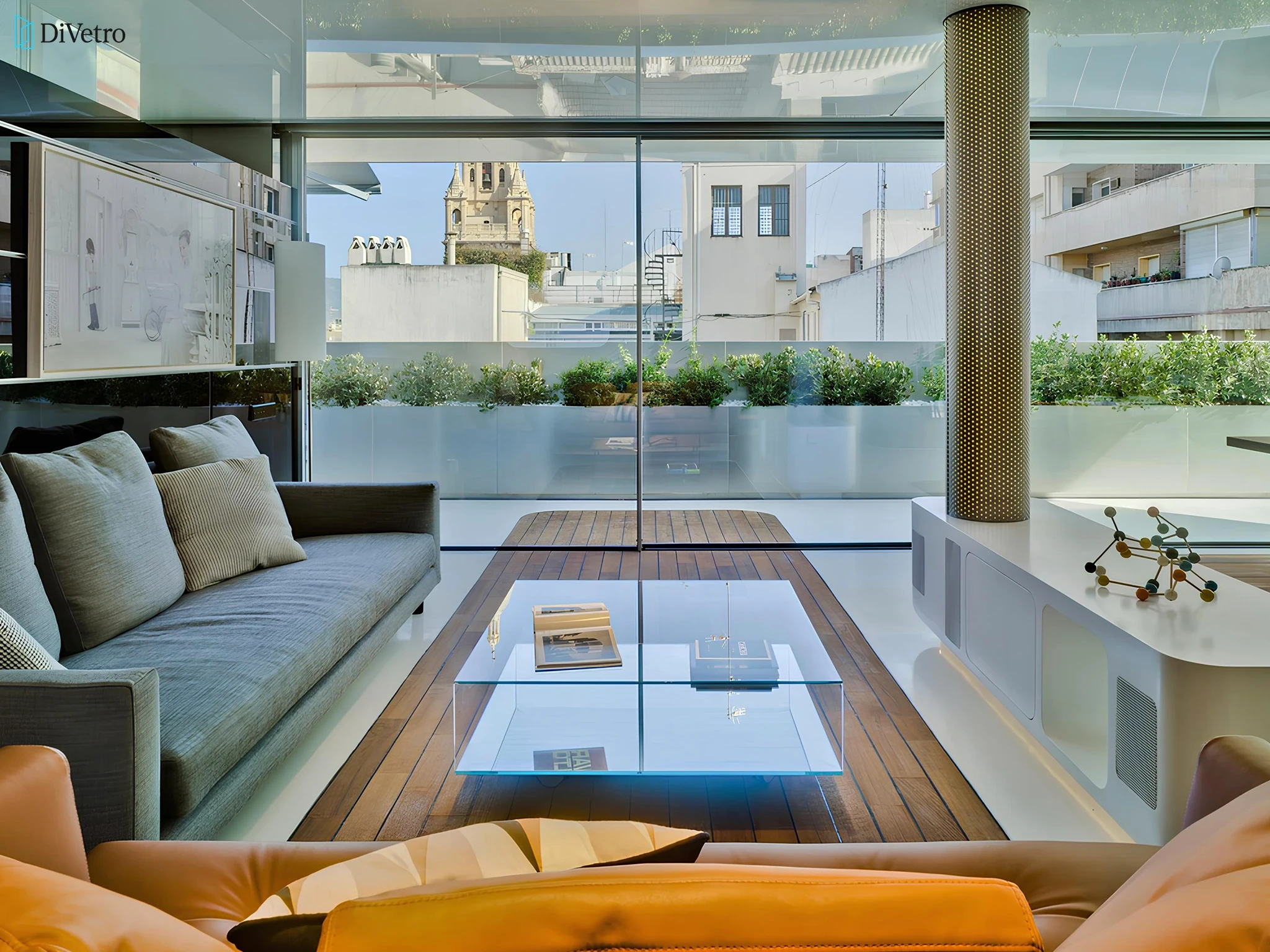 CorVision glass wall door system creating seamless indoor-outdoor connection — DiVetro