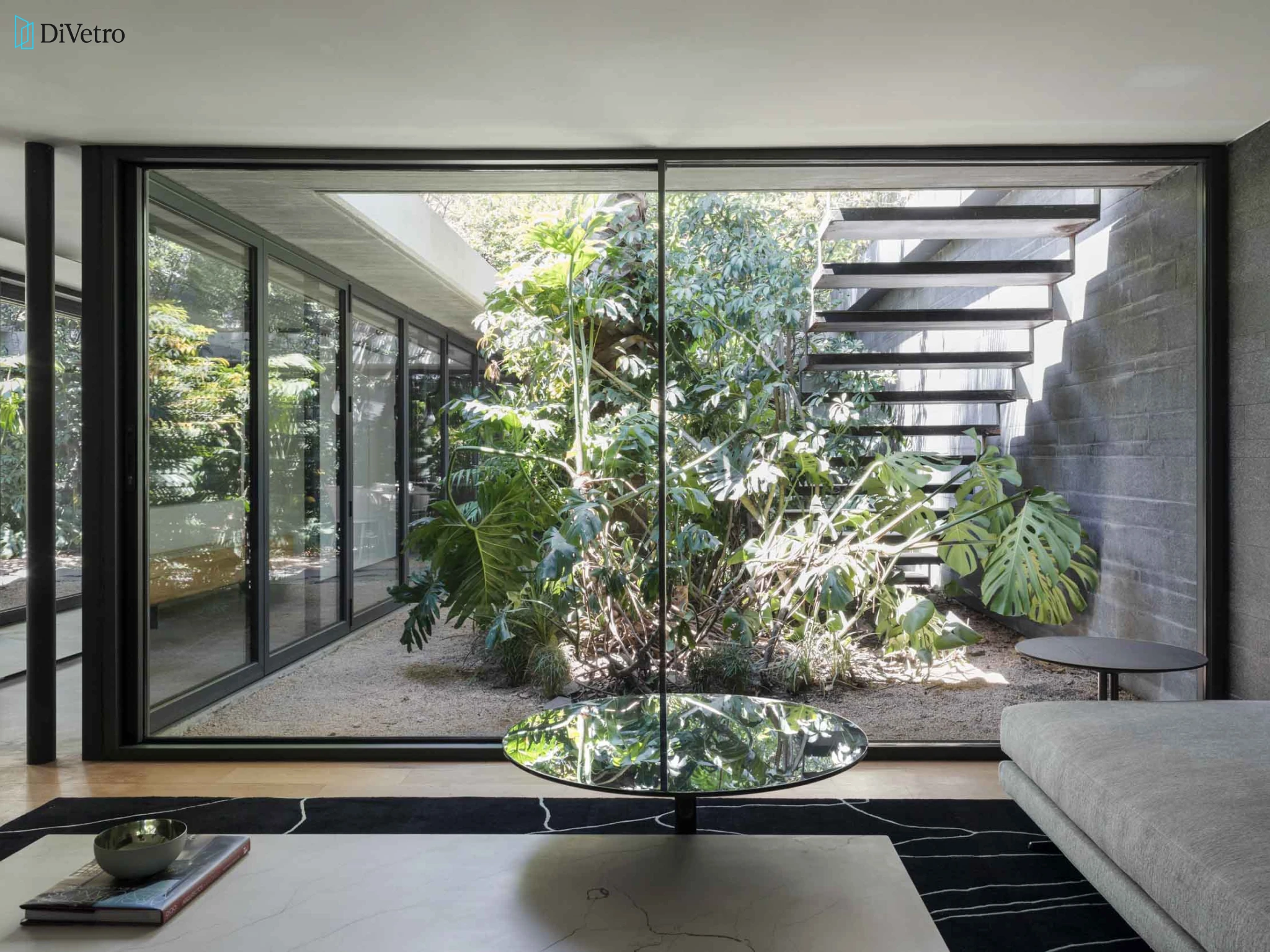 CorVision sliding door system with hidden frame on a contemporary residence — real project