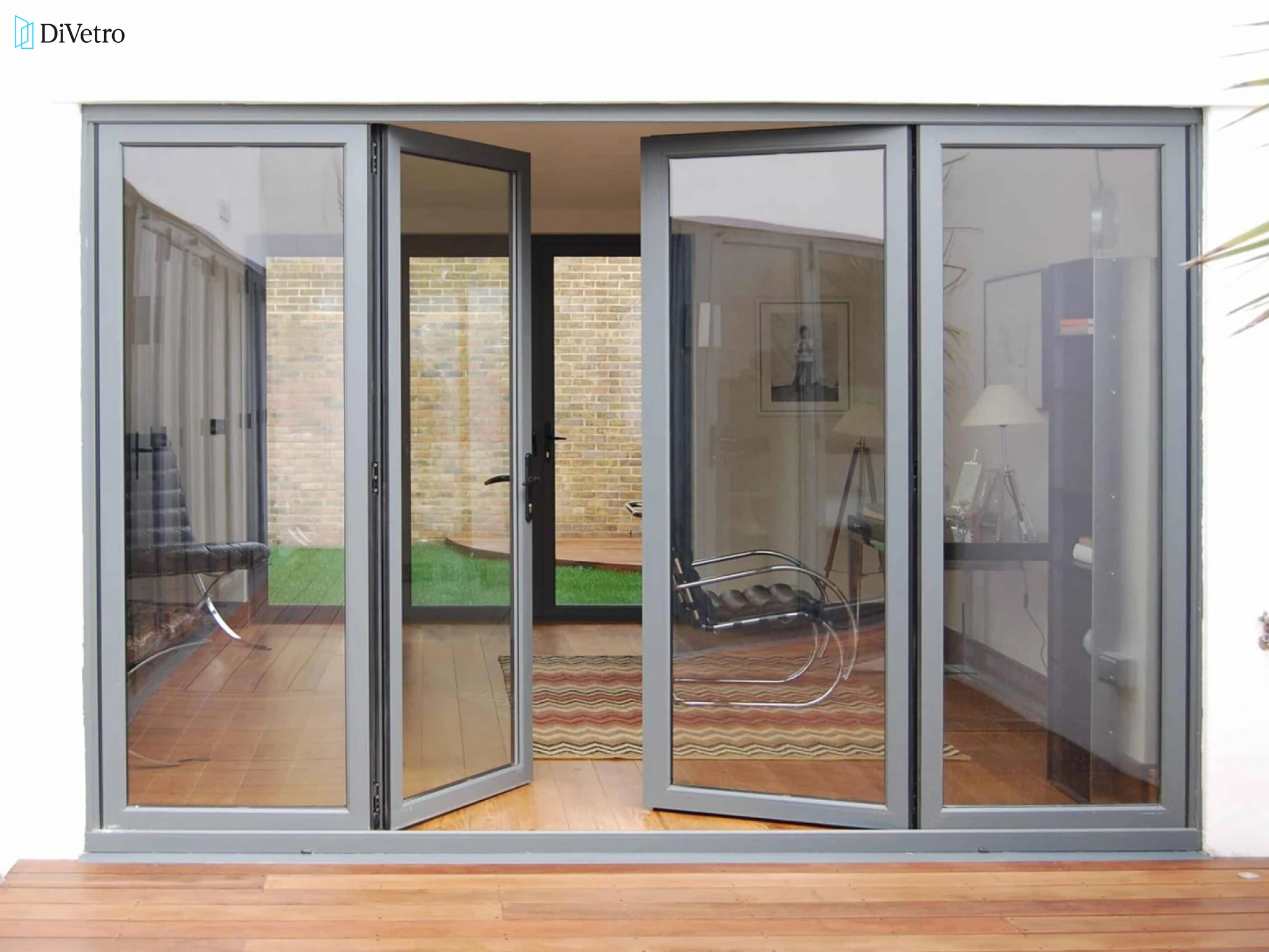 French door with concealed hinges and magnetic weather seal on a private home