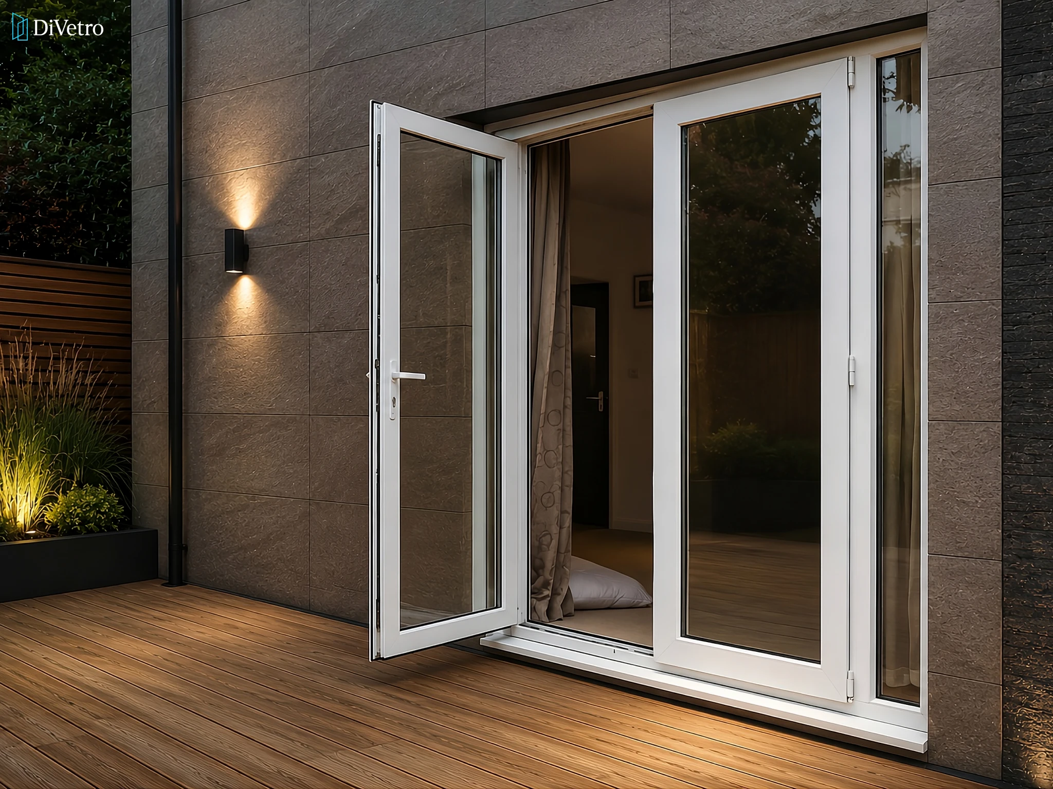French door with arched transom window on a classic residential property — real project