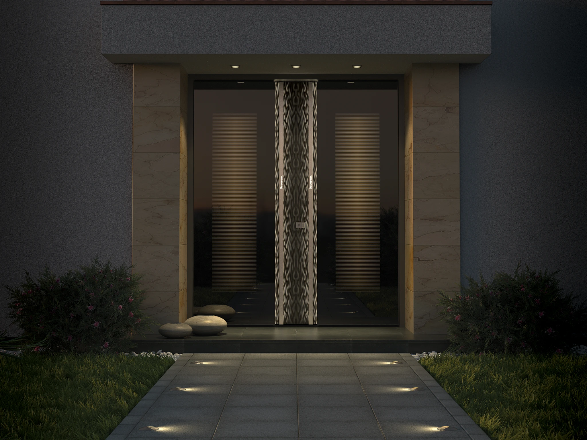 Pirnar front door installation completed at a modern residential property — DiVetro
