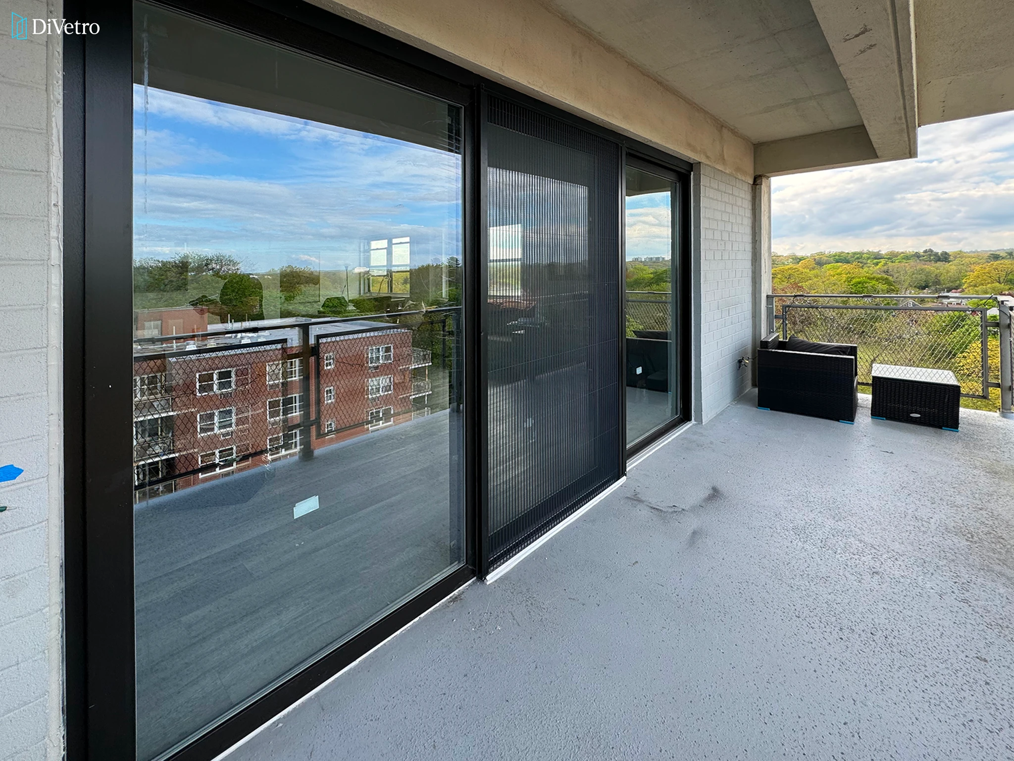 European sliding door with stainless steel hardware on a contemporary family home